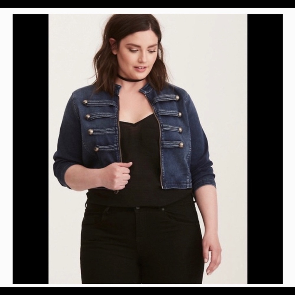 Torrid Military Crop Denim Jacket